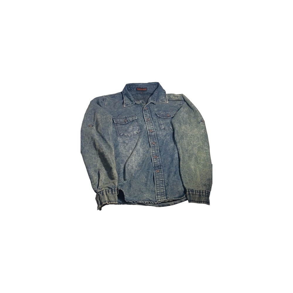 Denim & Rivets Acid Wash Western Shirt Small Button Up Long Sleeve